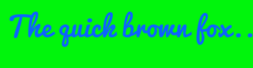 Image with Font Color 0D62FF and Background Color 00F50C